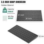 BESEA 3.5" inch Threshold Ramp Rubber Wheelchair Ramp, No-Slip Surface 3500 Lbs Load Capacity for Home Doorways Driveways Curb