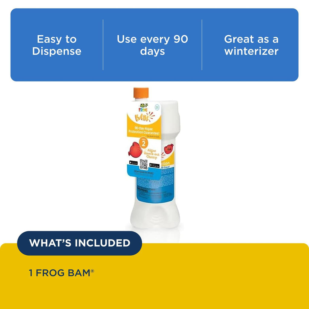 FROG BAM 90-Day Algae Preventative - Pool Winterizer Chemical and Algaecide Treatment for Preventing & Removing Algae - Compatible with All FROG Pool Products