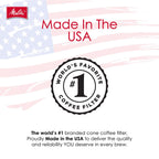 Melitta #4 Unbleached Coffee Filters, Natural Brown Cone Filters, 6-Pack