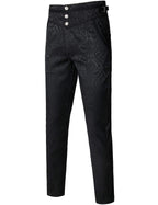VATPAVE Mens Gothic Pants Cosplay Costume Steampunk Victorian Pants L Black
