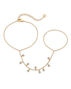 PAVOI CZ Dainty Hand Chain, 14K Gold Plated, Yellow Gold