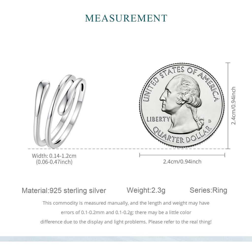 MUNDELL 925 Sterling Silver Simple Multi-layer Open Ring Adjustable Ring for Women Stackable Ring Fine Jewelry