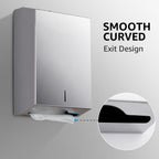 Paper Towel Dispenser Wall Mount - Multifold Trifold Paper Towel Dispensers, Large Capacity Stainless Steel Tissue Holder, Suitable for Bathrooms and Public Places