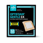 Optifoam Gentle EX Silicone-Faced Bordered Foam Dressing, 4" x 4", 10 Count