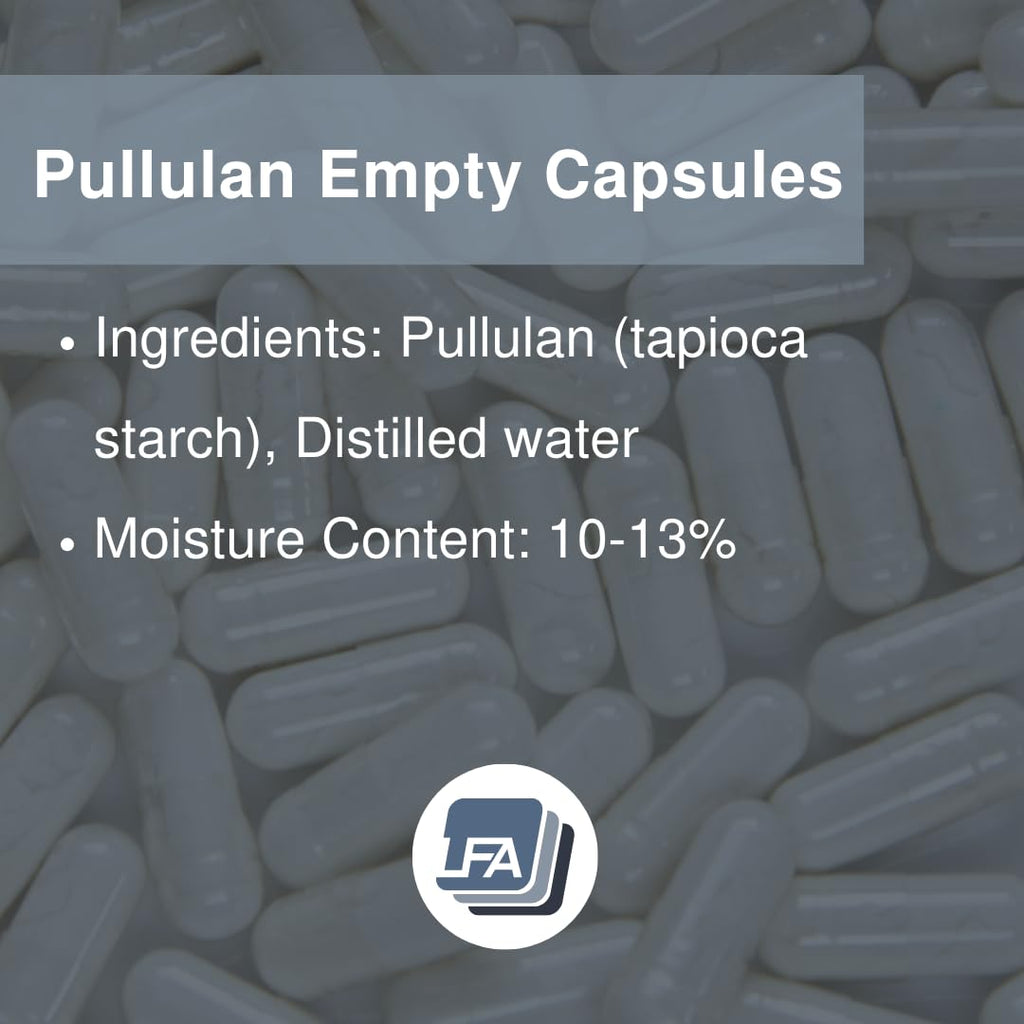 Size 0 Empty Capsules - Vegan Pullulan - 1000 Count Vegetarian Capsules Empty - Joined Fillable 0 Vegetable Pill Capsules - Veggie Caps for Capsule Filling Machine - Halal Kosher Tapioca