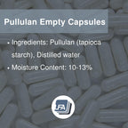 Size 0 Empty Capsules - Vegan Pullulan - 1000 Count Vegetarian Capsules Empty - Joined Fillable 0 Vegetable Pill Capsules - Veggie Caps for Capsule Filling Machine - Halal Kosher Tapioca