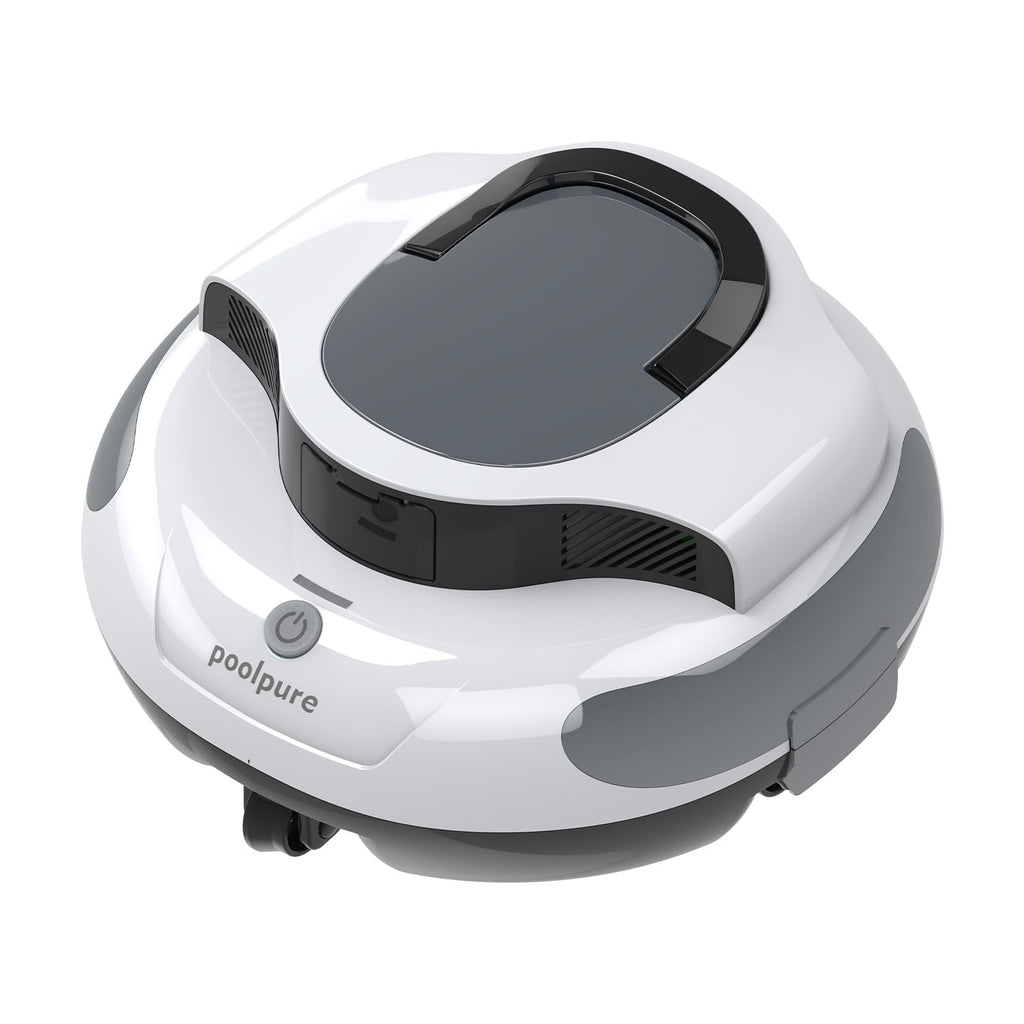 POOLPURE Cordless Robotic Pool Cleaner - Dual 30W Motors, 100Min Runtime, for Above & In-Ground Pools Up to 1000 Sq.Ft, Auto-Parking, Advanced Waterproof Technology