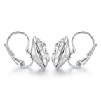 White Bella Drop Earrings Crystals 18K White Gold Plated Hypoallergenic Jewelry for Women