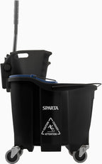 SPARTA 35 Qt Mop Bucket System with Wringer and Insert, Black