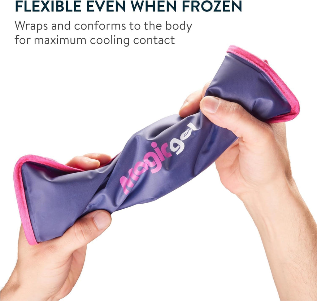 Magic Gel Premium Ice Pack (Reusable) - Gel Ice Pack for Icing Injuries, Pain Relief, Cold Compress for Reducing Swelling. Flexible [2 Pack]