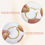 14K Gold Earrings for Women Weave Design 14K Gold Hoop Earrings for Women