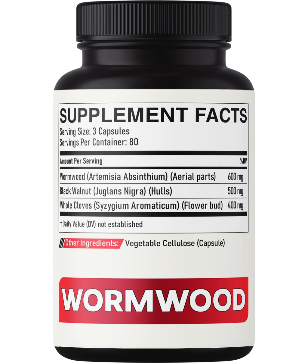 DEDICAD Sweet Wormwood Capsules 1500mg with Black Walnut & Cloves - 240 Vegan Capsules - Artemisia Annua Supplement for Immunity