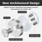 WingWider Shower Hooks for Inside Shower,Suction Cup Hooks for Glass Window,Removable Towel Hooks for Bathrooms,4 Packs(Silver)