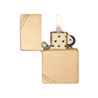Zippo Vintage Brushed Brass with Slashes Pocket Lighter