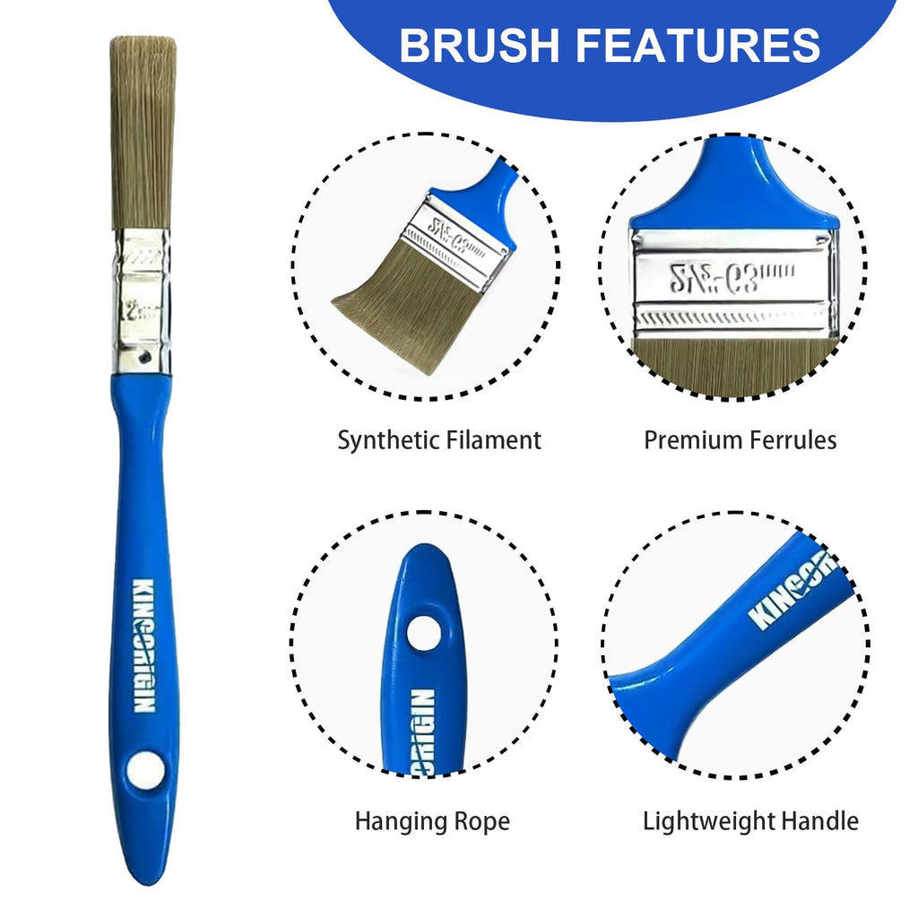 King Origin Small Paint Brush Set, 50 Pcs, 1/2 Inch (13 mm) Mini Paint Brushes for Detailed Painting, Touch-Ups, Crafts, Furniture, DIY Painting