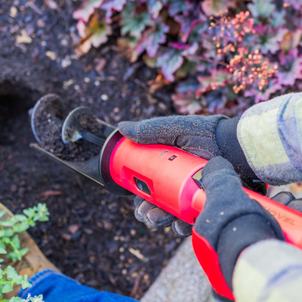 Rotoshovel - Powered Handheld Shovel with Auger & Safety Shutoff for Gardening, Landscaping & Planting - 12 Volt Battery & Charger Included