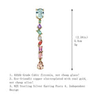 YEPZOKO Long Crystal Dangle Earrings for Women Wedding Bridal Colorful Rhinestone Cubic Zirconia Drop Earrings for women Mom Wife (Multicolor-light)