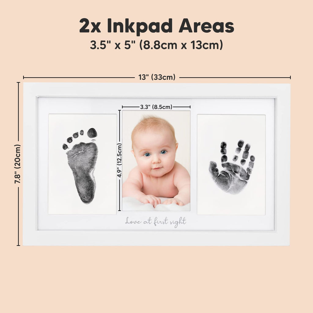 Inkless Hand and Footprint Kit, Boy Girl Newborn Keepsake (Alpine White)