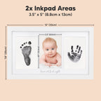 Inkless Hand and Footprint Kit, Boy Girl Newborn Keepsake (Alpine White)