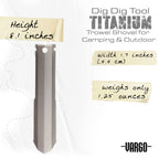 Vargo Titanium Dig Dig Tool | Compact Backpacking Trowel Shovel for Camping & Outdoor Activities | Light Weight Essential Multi Tool Shovel & Tent Stake for Hikers & Outdoor Survivors