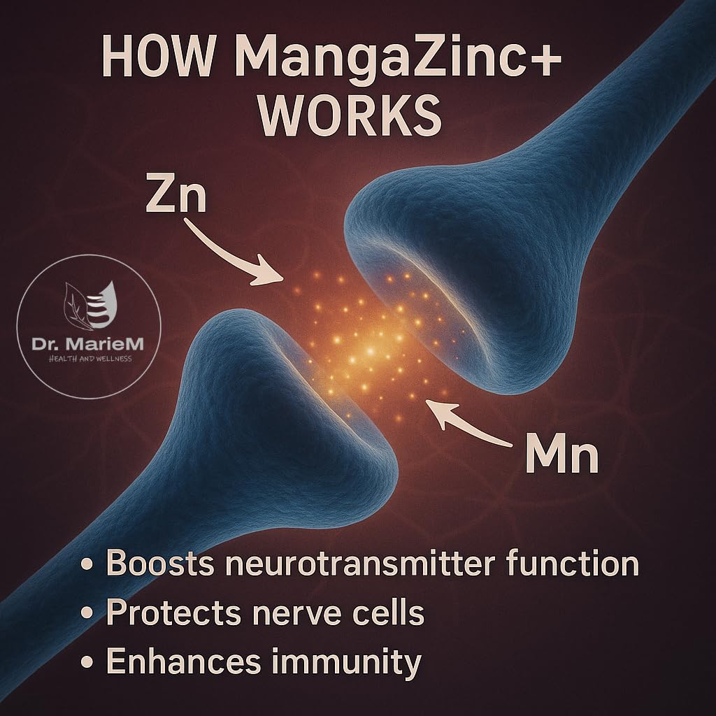 Dr. MarieM MangaZinc+ Gummies – Manganese + Zinc for Nerve Function, Cognitive Support & Immune Health – Apple Flavor – 60 Gummies