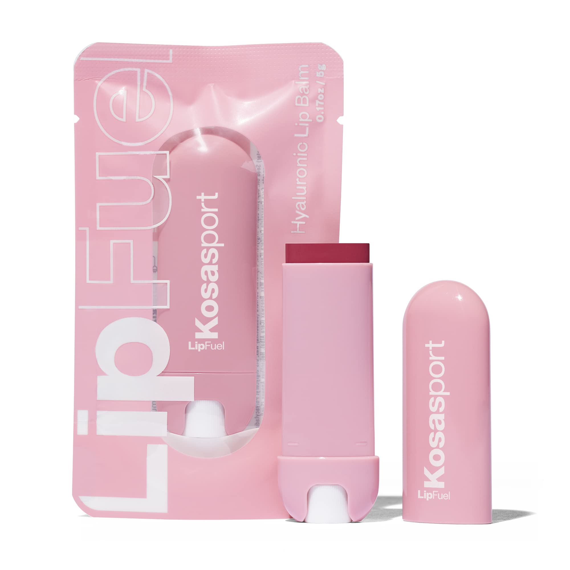 Kosas Lipfuel Hyaluronic Active Sport Lip Balm - Hydrates, Energizes and Protects - Natural Lip Treatment and Care (Rush)
