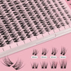 Natural Lash Clusters - 154PCS Cluster Eyelash Extensions, 8-14mm Mixed Individual Lashes, Comfortable Eyelash Clusters with Thin Band, Individual Lash Clusters Easy to Apply (Realistic)