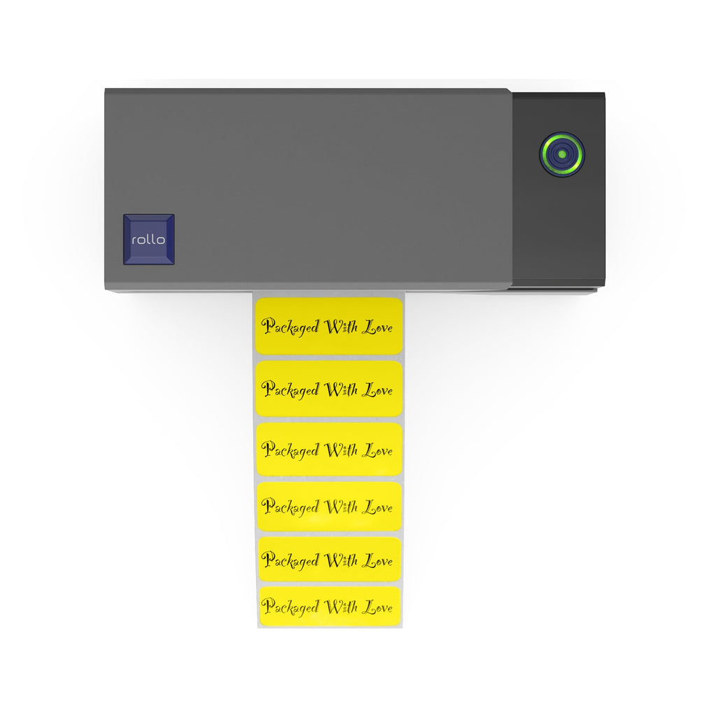 Rollo Direct Thermal 2x1 Sticker Labels - Roll of 1,000 Labels (Yellow)