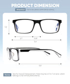 Missfive 2-Pack Mens Light Multifocus Progressive Reading Glasses Blue Light Blocking, Multifocal Spring Hinge No-Line Trifocal Readers Black Eyeglasses(Workspace For Near Range, +2.5)