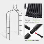 Thick Gothic Pointed Metal Garden Arch Rust-Proof for Climbing Vines Roses