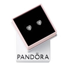 PANDORA Elevated Heart Stud Earrings - Timeless Earrings for Women - Gift for Her - Made with Sterling Silver & Cubic Zirconia - With Gift Box