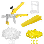 DGSL Tile Leveling System with Plier - 1200-Piece Spacers Clips and 300-Piece Reusable Wedges Tools Set for Stone Installation 1/16 Inch