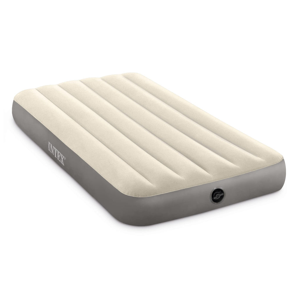 Intex 64101E Dura-Beam Standard Single-High Air Mattress: Fiber-Tech - Twin Size - 10in Bed Height - 300lb Weight Capacity - Pump Sold Separately