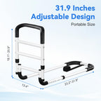 KingPavonini Bed Rails for Elderly Adults Safety - Adjustable Bed Cane with Non-Slip Ergonomic Handle and Storage Pocket, Bed Railings for Seniors Hold up to 350 Lbs, Tool-Free Installation