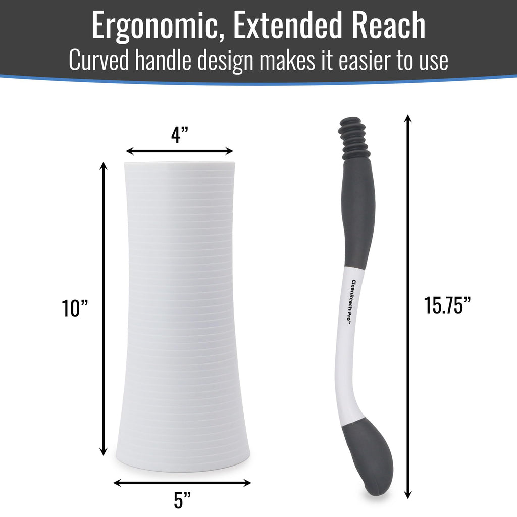 DMI CleanReach Pro with Sanitary Holder - Easy Release Toilet Aids for Wiping Bottom, Butt Wiper Tool for Women and Men, Long Handle Toilet Aids for Seniors and Handicap, Toileting Wand
