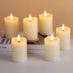 Eywamage Ivory Flameless Votive Candles with Timer Batteries Set of 6