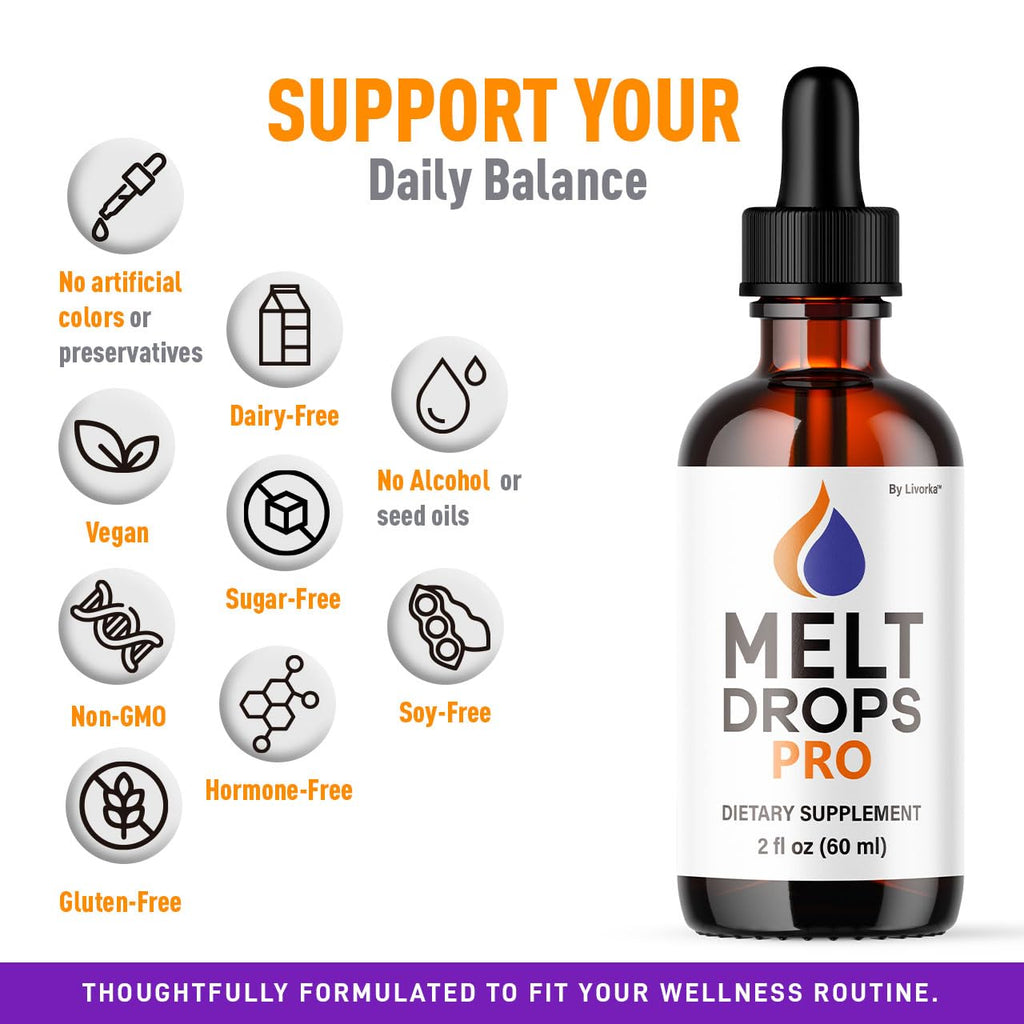 (5 Pack) Melt Drops Pro - Official Melt Drops Pro Pink Salt Premium Advanced Drop Formula Natural Support, MeltDrops Pro Supplement Vitamins Overall Health & Wellness Reviews, 5 Bottes for 5 Months