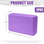 2 Pcs Yoga Blocks, 9"x6"x3" Foam Blocks Yoga Props for Pilates Stretching and Meditation Exercise Blocks Lightweight Yoga Essentials (Purple, normal)