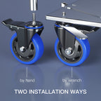 3 Inch Swivel Stem Caster Wheels Heavy Duty Threaded Stem Mount Casters Set of 4 with American Size UNC 3/8"-16 x 1