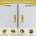 AEEKEL 30 Pack Brushed Brass Cabinet Knobs Single Hole Drawer Pulls, 2" Length Square Stainless Steel Kitchen Handles for Bedroom Bathroom Office