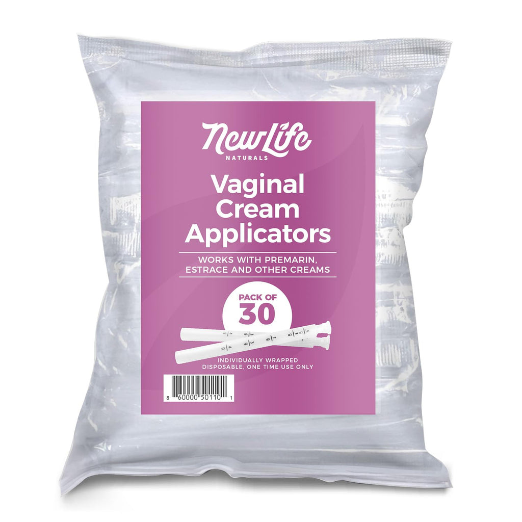 NewLife Naturals Disposable Vaginal Applicators 30 Pack – Threaded Vaginal Cream Applicators with Dosage Markings – Individually Wrapped Clean Single Use for Gels, Lubricants, & Creams – Made in USA