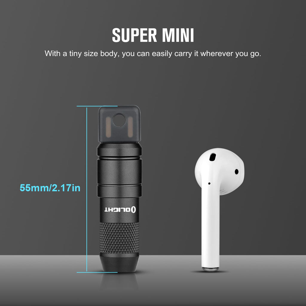 OLIGHT IMINI 2 EDC Rechargeable Keychain Flashlight, 50 Lumens Compact and Portable Mini LED Keyring Lights with Built-in Battery Ideal for Everyday Carry and Emergencies (Black)