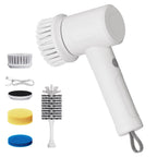 MEFELF Electric Spin Scrubber - Cordless Handheld Cleaning Brush with 2 Speeds & 4 Brush Heads, Rechargeable 1500mAh Battery for Kitchen Sink, Bathroom Tile, Stovetop, Glass, Car Detailing