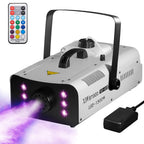 Fog Machine 1500W with 6 LED Lights and Wireless Remote Control, Professional Smoke Machine for DJ Halloween Party Wedding Christmas