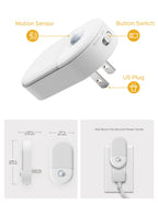 Blue Night Light Plug in, LOHAS Motion Sensor Blue LED Night Lights Plug Into Wall, Adjustable Brightness, 0.6W LED Night Lights for Kids, Bathroom, Bedroom, Independence Day Decorations, 2 Pack