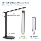 Lepro LED Desk Lamp for Home Office, 9.5W 750LM Metal Touch Control Desk Light, 5 Color Modes 5 Brightness Level, Eye Caring Task Lamp For Reading, Sewing, Crafts, School Supplies, Puzzle Light, Black