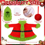 Teeanzo Christmas Winter Goose Outfit for 23" Porch Goose Holiday Red Green Cloths Costume Xmas Winter Outdoor Garden Patio Yard Lawn Art Decoration