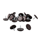 Furniture Glides Sliders-Furnigear PTFE (Teflon) Chair Leg Movers Sliders for Carpet Surface - Move Your Furniture Easy & Safely - Best Floor Protector (7/8" Nail, Brown-24 Pack, not for Wood Floors)