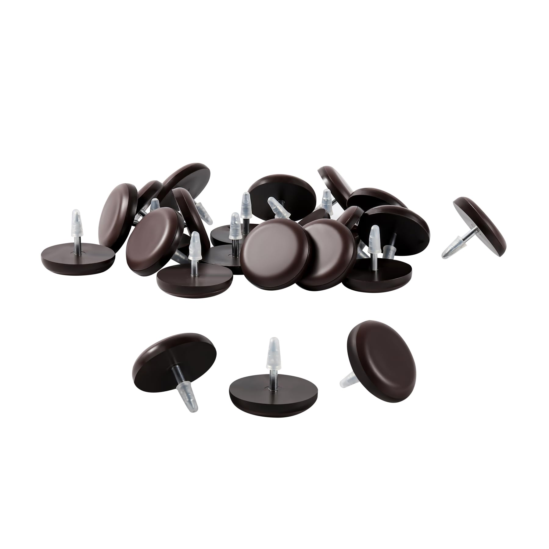 Furniture Glides Sliders-Furnigear PTFE (Teflon) Chair Leg Movers Sliders for Carpet Surface - Move Your Furniture Easy & Safely - Best Floor Protector (7/8" Nail, Brown-24 Pack, not for Wood Floors)