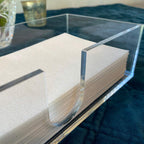 Sicily Acrylic Napkin Holder (5mm) Multifold Paper Towel Dispenser (9.87”W x 4.75”D x 2.75”H) Hand Towel Holder for Bathroom and Kitchen Countertop